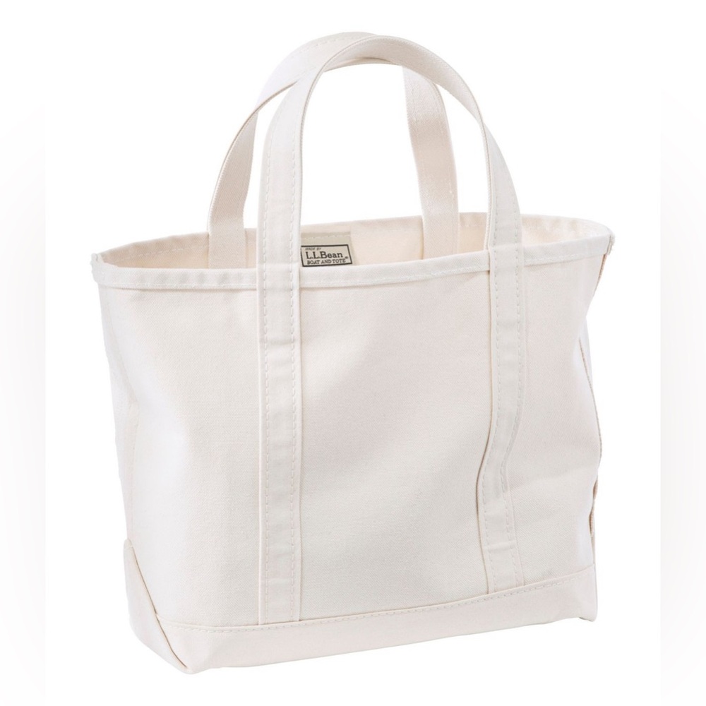 New L.L. Bean Boat and Tote® Open-Top Medium Bag in Natural Short Handles